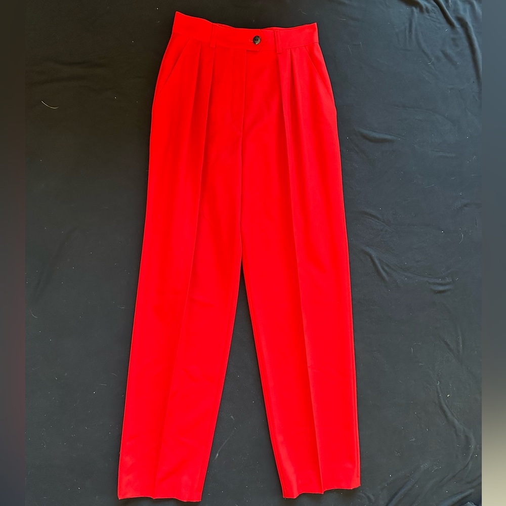 Vintage Escada Margaretha Ley wool Women's Red Trousers made in Germany size 2-4